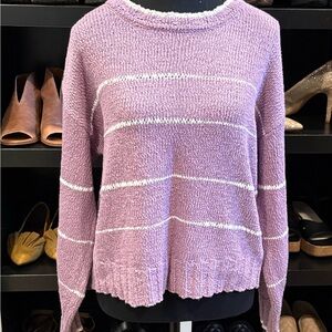 CAbi Women's Lavender Striped Sweater
